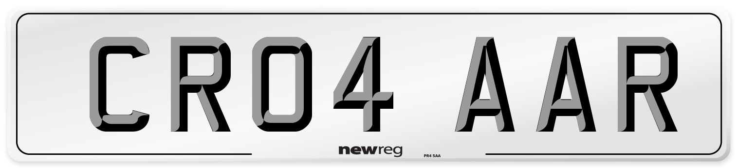 CR04 AAR Number Plate from New Reg